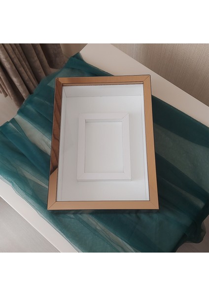 25X35 cm Bronz Pleksi Kaplı Fotoğraf Alanlı Model Tasarım Gül Kutusu Anı Çerçevesi! Ayna Çerçeve! Ledli