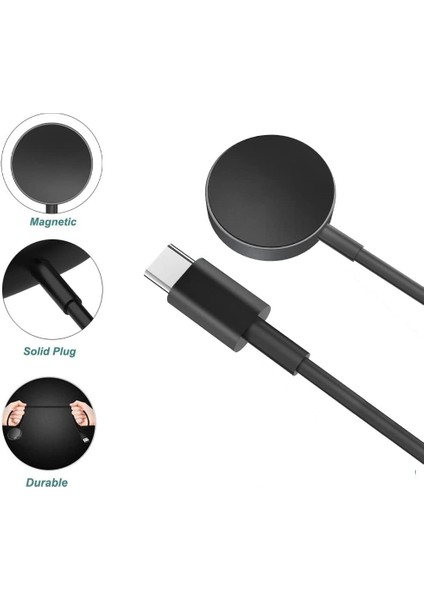 Samsung Galaxy Watch 5 / 5 Pro Uyumlu Type-C Akıllı Saat Şarj Kablosu Turbo Hızlı Kablosuz Şarj Cihazı