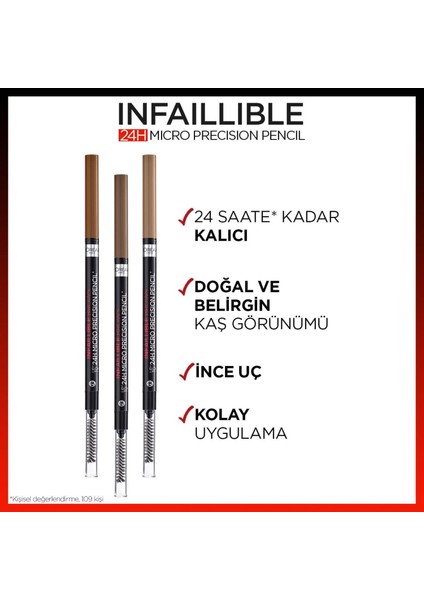 Infaillible 24H Micro Precision Kaş Kalemi - Ebony fırsatları
