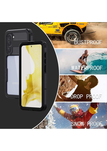 Samsung Galaxy S23 Plus Kılıf Su Geçirmez Dahili Lens ve Ekran Koruyuculu Waterproff Su Altı Çekim Kılıfı Toz Geçirmez Tam Gövde Kapatma Outdoor