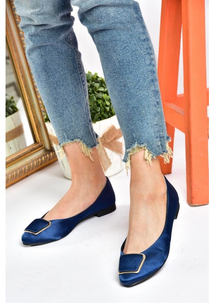 P726776304 Lacivert Saten Kumaş Kadın Babet modelleri