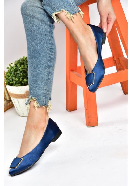 P726776304 Lacivert Saten Kumaş Kadın Babet fırsatları