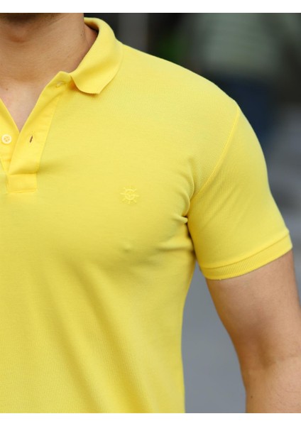 Sarı Renk Polo Yaka Erkek Tişört modelleri