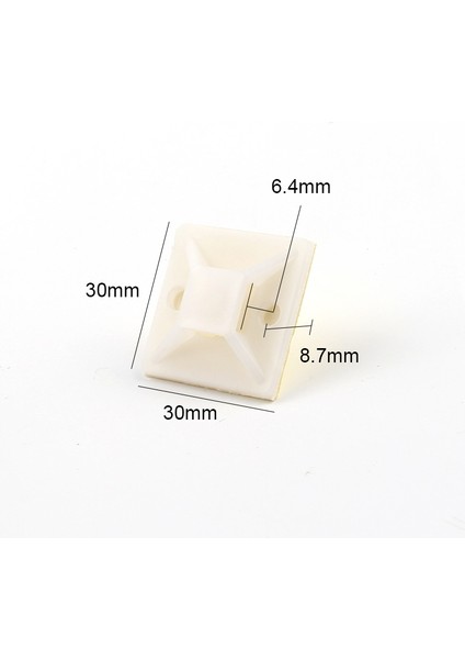 Yapışkanlı Kablo Kroşesi Plastik Kablo Kroşesi 30X30 100 Adet