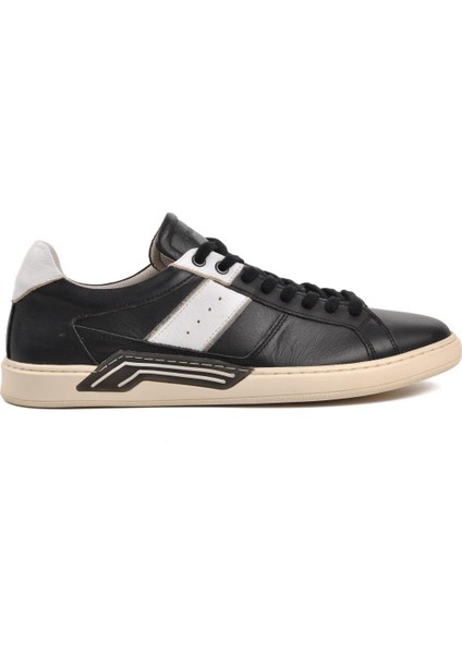 221160 Siyah Deri Erkek Sneaker