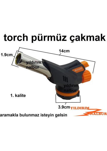 Torch Pürmüz Çakmaklı ve Kartuşlu Set Mangal Tutuşturma
