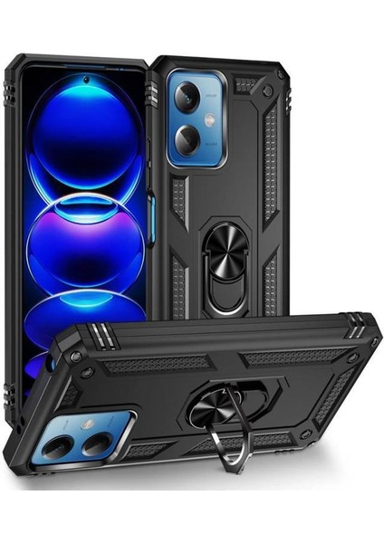 Xiaomi Redmi Note 12 5g Kılıf Yüzüklü Standlı Manyetikli Armor Zırh