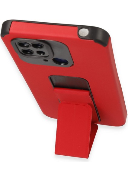 Xiaomi Redmi 10C Kılıf Mega Standlı Silikon - Kırmızı 300099