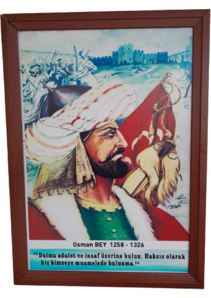 Çerçeveli Türk Büyükleri Tablosu Osman Bey