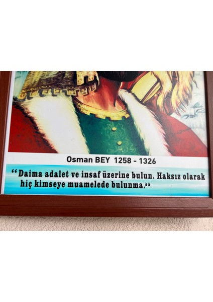 Çerçeveli Türk Büyükleri Tablosu Osman Bey