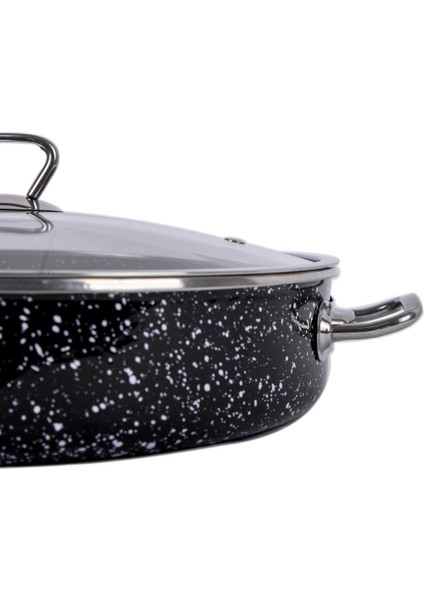 Jumbo Boy Granit Pilav Karnıyarık Tenceresi Sırlı Endüstriyel Basık 40 cm