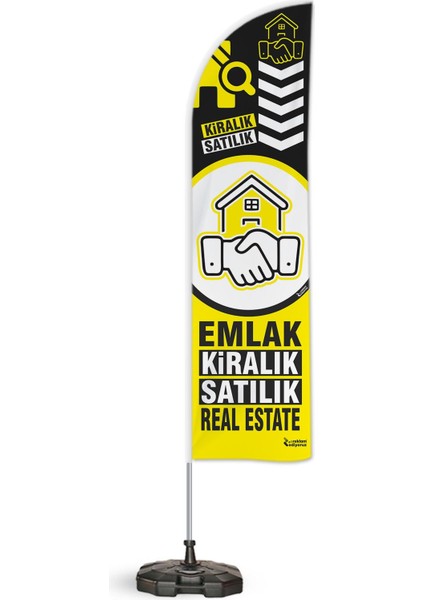 Emlak Kiralık Satılık Real Estatetemalı 2 Adet Yelken Bayrak ve 1 Bariyer Duba Takımı