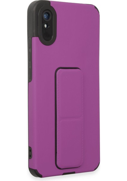 Xiaomi Redmi 9A Kılıf Mega Standlı Silikon - Mor 300099 fiyatları