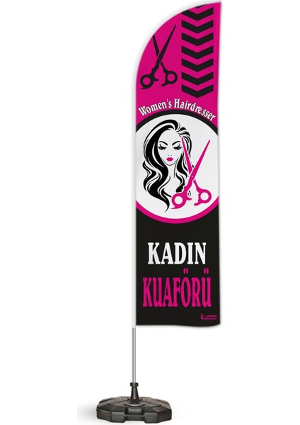 Kadın Kuaförü Temalı Yelken Bayrak Takımı Siyah 1 Adet