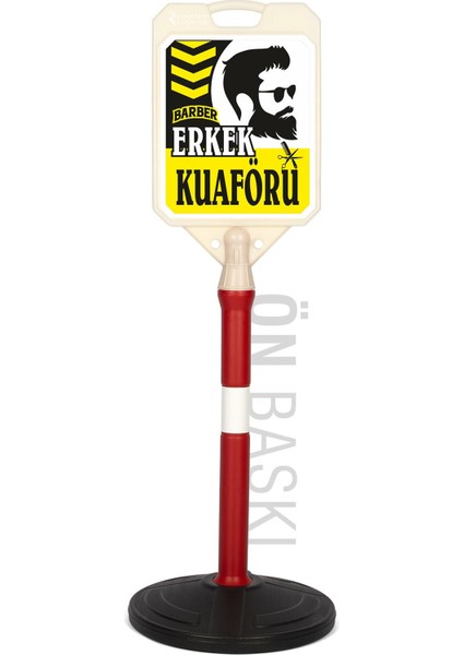 Erkek Kuaförü Yönlendirme ve Bariyer Uyarı Dubası