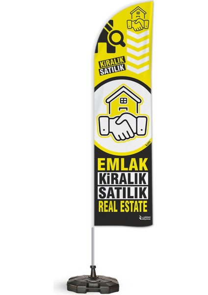 Emlak Kiralık Satılık Real Estatetemalı Yelken Bayrak Takımı Sarı 1 Adet