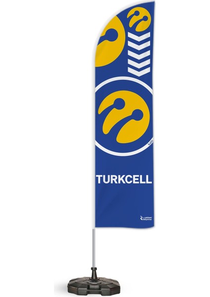 Turkcell Temalı Yelken Bayrak Takımı Mavi 1 Adet