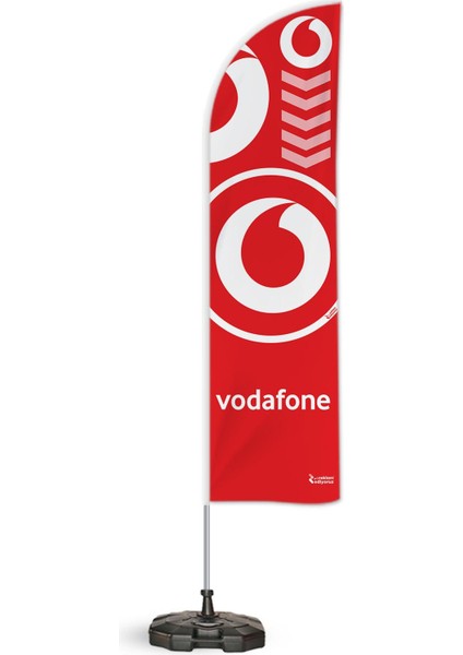 Vodafone Temalı Yelken Bayrak Takımı Kırmızı 1 Adet