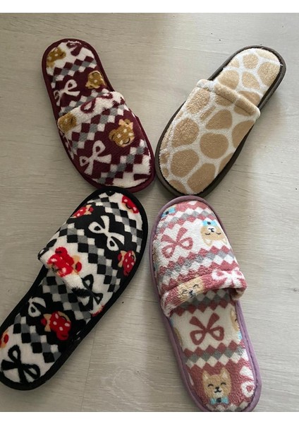 Ebruli Butik Ev Terliği 4 Lü modelleri