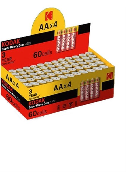 Melek Store  Kodak Aa Pil Super Heavy Duty Çinko Karbon Kalem Pil 60 Adet