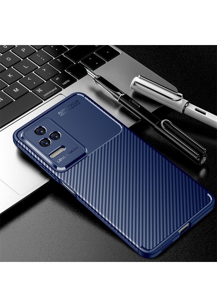 Xiaomi Poco F4 Kılıf Kılıf Kamera Korumalı Karbon Desenli Leke Tutmaz Darbe Emici Silikon Kapak