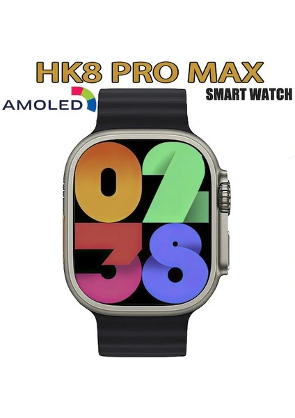 Hk 8 Pro Max 49MM Super Amoled Ekran 2.12 Inç Tüm Cihazlara Uyumlu Akıllı Saat
