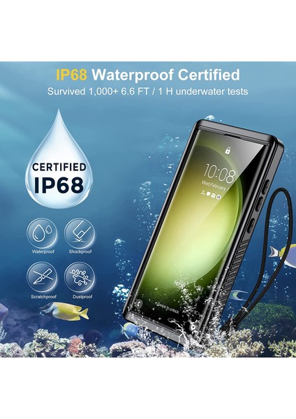 Samsung Galaxy S23 Ultra Su Geçirmez Kılıf Waterproof Shockproof Ip 68 Sertifikalı Su Altı Kılıf modelleri