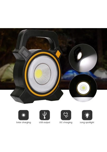 Work Lıghts Cob Ledli Güçlü LED Kamp Feneri Güneş Enerjili Lamba USB Şarjlı Işıldak 3 Modlu fiyatları