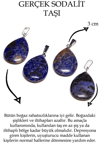 Damla Kesim Sodalit Taşı Kolye fiyatları