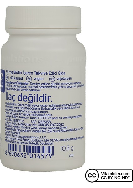 Biotin 2.5 Mg 60 Kapsül