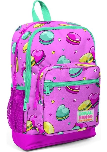 Makaron Desenli 4 Bölmeli Okul Çantası 23462