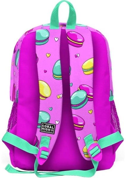Makaron Desenli 4 Bölmeli Okul Çantası 23462