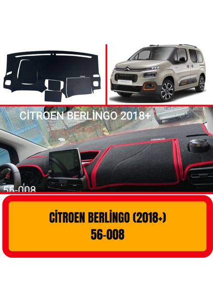 Citroen Berlingo (2018+) Ekranlı Kapaklı Ön Göğüs / Panel / Torpido Koruması - Kılıfı - Halısı
