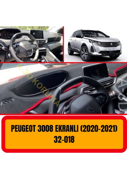 Peugeot 3008 2020+ Ön Göğüs / Panel / Torpido Koruması - Kılıfı - Halısı