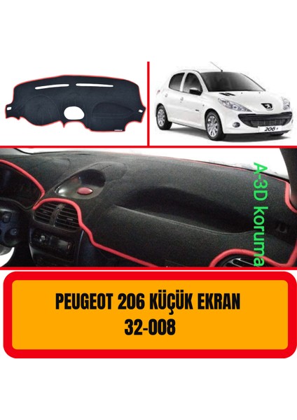 Peugeot 206 Küçük Ekran Ön Göğüs / Panel / Torpido Koruması - Kılıfı - Halısı
