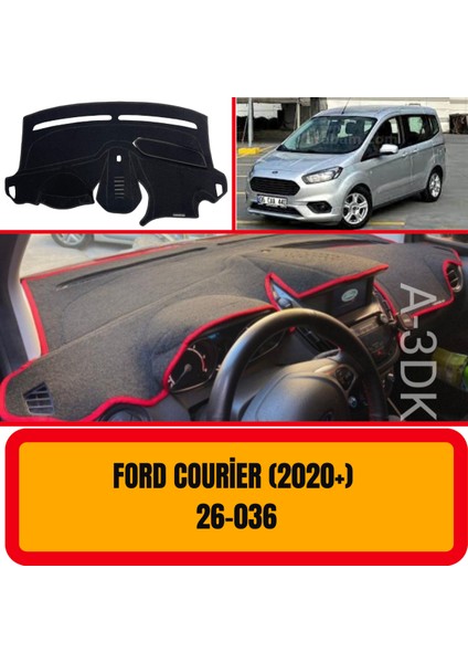 Ford Courier ( 2020 + ) Büyük Ekran Ön Göğüs / Panel / Torpido Koruması - Kılıfı - Halısı
