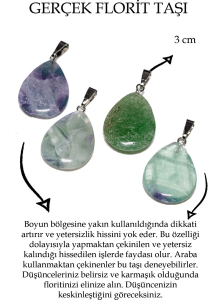 Damla Kesim Florit Taşı Kolye fiyatları