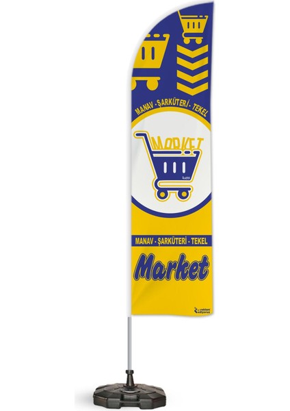 Kasap Temalı Yelken Bayrak Takımı Mavi Sarı 2 Adet modelleri