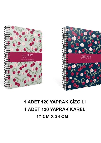 Kiraz Zamanı Spiralli Sert Kapak 17X24 120 Yaprak (2 Adet) fiyatları