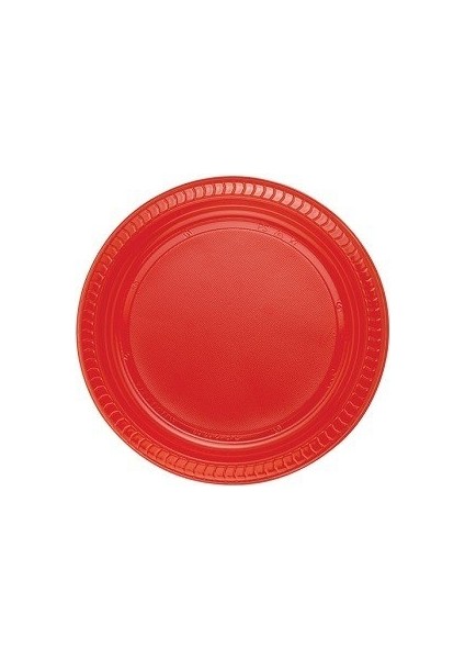 Kırmızı Plastik Tabak 22 cm 25LI