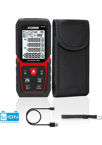 KBL100 100M Profesyonel Li-Ion Şarjlı Lazer Metre