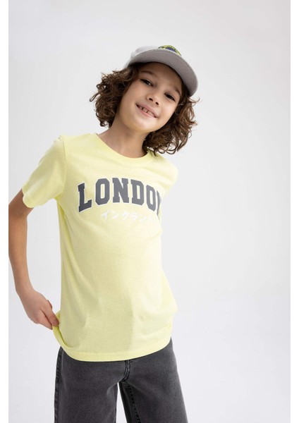 Erkek Çocuk Bisiklet Yaka Baskılı Kısa Kollu Tişört Z9320A623HS fırsatları