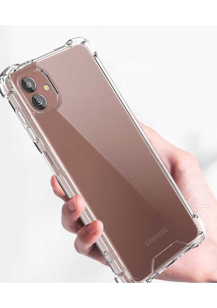 Samsung Galaxy A04 Şeffaf Kılıf Köşelerde Darbelere Karşı Ultra Kalınlık (Antishock) indirimleri