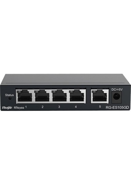 - Reyee RG-ES105GD 5 Portlu, 10/100/1000 Gigabit, Tak Çalıştır Switch, Metal Kasa