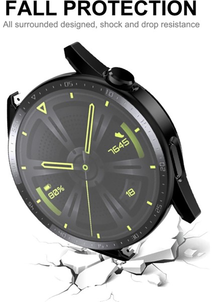 Huawei Watch Gt3 46MM Uyumlu Ekran Koruyucu Temperli Cam ve Kasa Koruyucu Sert Pc modelleri