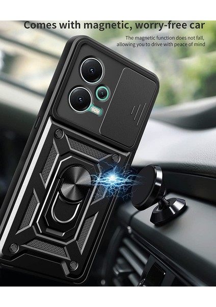 Tecno Spark 8c Kılıf Ultra Korumalı Yüzüklü Manyetik Sürgülü Vega Kapak