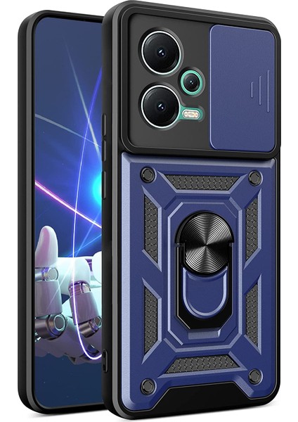 Xiaomi Redmi Note 12 5g Kılıf Ultra Korumalı Yüzüklü Manyetik Sürgülü Vega Kapak