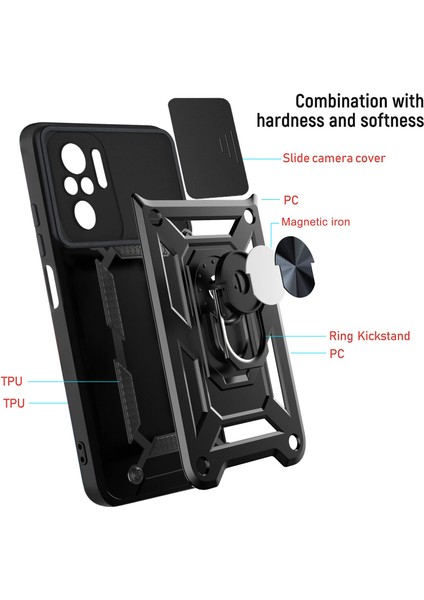 Xiaomi Poco X5 Pro 5g Kılıf Ultra Korumalı Yüzüklü Manyetik Sürgülü Vega Kapak fiyatları