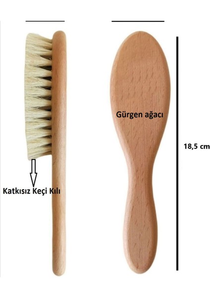 Çocuk Saç Fırçası %100 Doğal Keçi Kılı