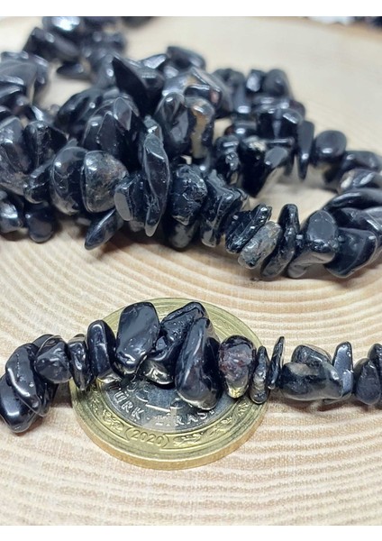 Delikli Turmalin Taşı Siyah Mini Boy 50 Adet
